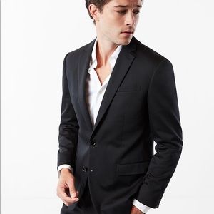 Classic Black Cotton Sateen Suit Jacket